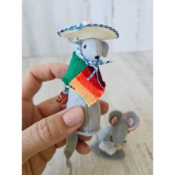 Vintage felt mice dentist Mexico Mexican decor mouse - Picture 4 of 14